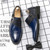 Men's blue monk strap croc skin pattern slip on dress shoe 08