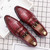 Men's red retro croc skin pattern penny slip on dress shoe 09