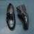 Men's black urban monk strap slip on dress shoe 07