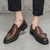 Men's brown urban monk strap slip on dress shoe 02