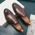 Men's brown urban monk strap slip on dress shoe 07