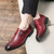 Men's red retro monk strap croc skin pattern slip on dress shoe 03