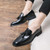 Men's black retro tassel on top slip on dress shoe 02