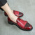 Men's red croc skin pattern monk strap slip on dress shoe 06