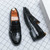 Men's black croc skin pattern monk strap slip on dress shoe 09