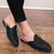 Men's black lace decorated on top slip on shoe mule 08