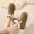 Women's brown suede buckle strap winter ankle shoe boot 03