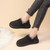 Women's black triangle pattern winter slip on shoe 04