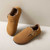 Women's camel casual buckle strap winter slip on shoe 08