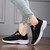 Women's black flyknit stripe texture casual shoe sneaker 03