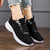 Women's black flyknit stripe texture casual shoe sneaker 08