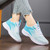 Women's blue flyknit stripe texture casual shoe sneaker 04