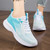 Women's blue flyknit stripe texture casual shoe sneaker 06