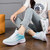 Women's blue flyknit stripe texture casual shoe sneaker 02