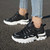 Women's black strap decorated casual sport shoe sneaker 03