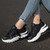 Women's black strap decorated casual sport shoe sneaker 06