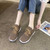 Women's brown flyknit stripe texture casual shoe sneaker 03