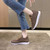Women's brown flyknit stripe texture casual shoe sneaker 04