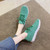 Women's green flyknit stripe texture casual shoe sneaker 03