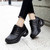 Women's black stripe block double rocker bottom shoe sneaker 03