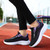 Women's black flyknit stripe texture pattern casual shoe sneaker 06