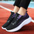 Women's black flyknit stripe texture pattern casual shoe sneaker 07