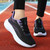 Women's black flyknit stripe texture pattern casual shoe sneaker 08