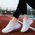 Women's white pink flyknit stripe texture pattern casual shoe sneaker 02