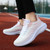 Women's white pink flyknit stripe texture pattern casual shoe sneaker 03
