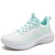 Women's white green flyknit stripe texture pattern casual shoe sneaker 01