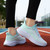 Women's white green flyknit stripe texture pattern casual shoe sneaker 02