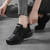 Women's black stripe accents casual shoe sneaker 08