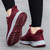Women's red weave pattern texture casual shoe sneaker 05
