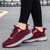 Women's red weave pattern texture casual shoe sneaker 03