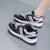 Women's black stripe wave accents casual shoe sneaker 05