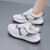 Women's white stripe wave accents casual shoe sneaker 05