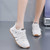 Women's beige label pattern layered accents shoe sneaker 05