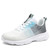 Women's beige blue flyknit stripe texture casual shoe sneaker 01