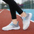 Women's beige blue flyknit stripe texture casual shoe sneaker 02