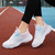 Women's beige pink flyknit stripe texture casual shoe sneaker 06