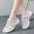 Women's pink pattern cloth casual shoe sneaker 04