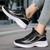 Women's black flyknit pattern stripe texture shoe sneaker 04