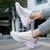 Women's pink flyknit pattern stripe texture shoe sneaker 02