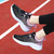 Women's black pink flyknit pattern stripe texture shoe sneaker 06