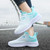 Women's white green flyknit pattern stripe texture shoe sneaker 02