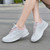 Women's white pink mesh stripe accents shoe sneaker 07