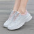 Women's white pink mesh stripe accents shoe sneaker 04