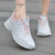 Women's white pink mesh stripe accents shoe sneaker 05