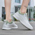 Women's white green mesh stripe accents shoe sneaker 02