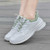 Women's white green mesh stripe accents shoe sneaker 07